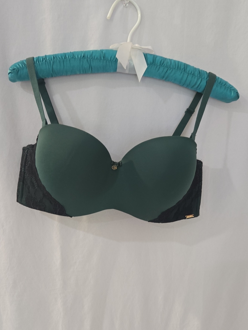 La Vie En Rose Emerald Green & Black Convertible Padded Bra